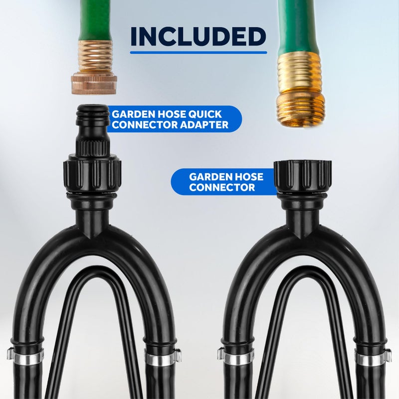 Five Oceans Outboard Motor Muffs, Dual Feed Muff Boat Motor Flusher, Black PVC Marine Grade Rectangular Muffs, Coated Steel Bracket, Includes Garden Hose Connector and Quick Connect Adapter - FO4241 - Image 5